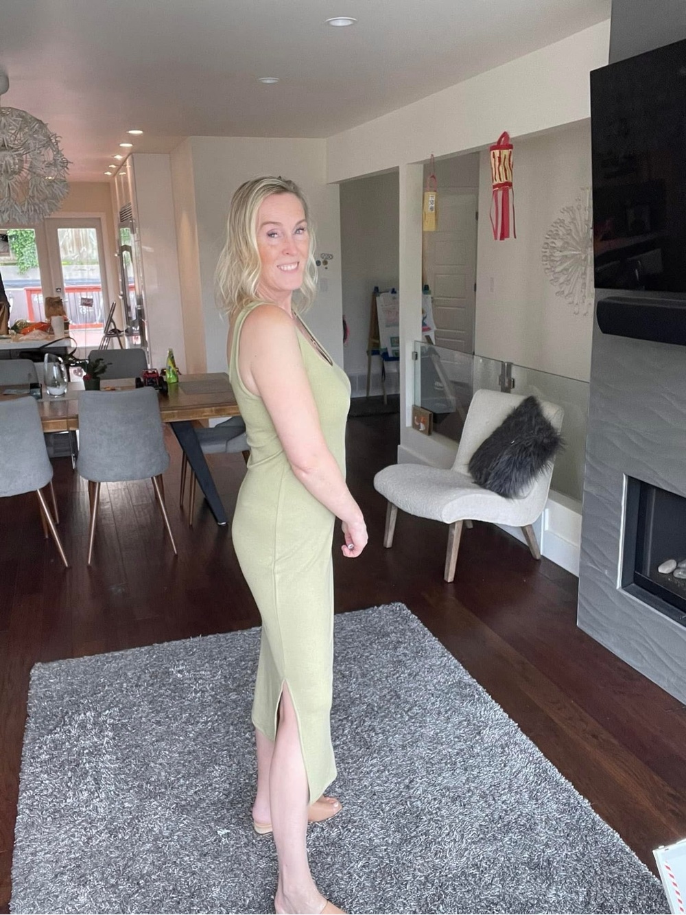 Vero Moda Olive Scoop Neck Tank Midi Dress - Picture 4 of 5